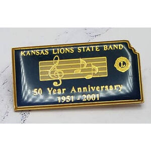 Kansas Lions Club Enamel Pin State Band Anniversary 2001.